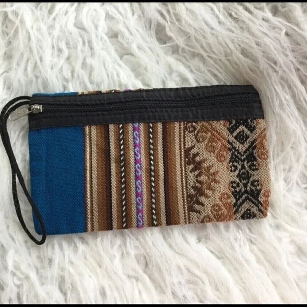 Pen Makeup Pouch Wristler Inca‎ Style Blue